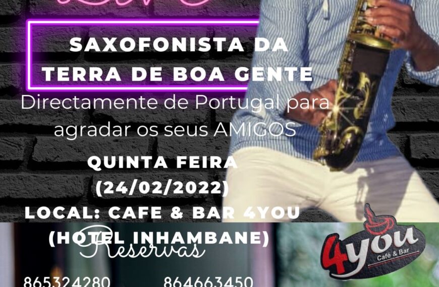 Saxofonista Alípio Cruz ao Vivo Esta Quinta-feira Na sua Terra Natal