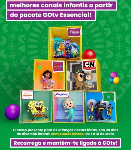 GOtv Anuncia Um Mês de Conteúdo Educativo e Divertido Para Crianças em Férias Escolares