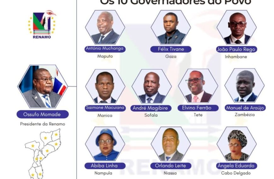 Ossufo Momade Divulga a Lista dos 10 Candidatos Para Governadores Provinciais
