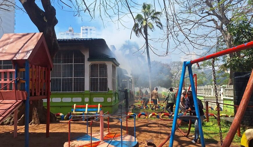 Não Há Vítimas Humanas no Incêndio de Grandes Proporções Que Consumiu o Infantário 1º de Maio em Maputo
